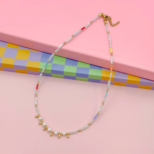 Princess Pearls Necklace, Multi Color - Magpies Paducah