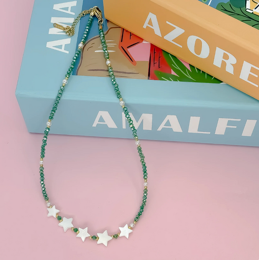 Twinkle Beads Necklace, Aqua - Magpies Paducah
