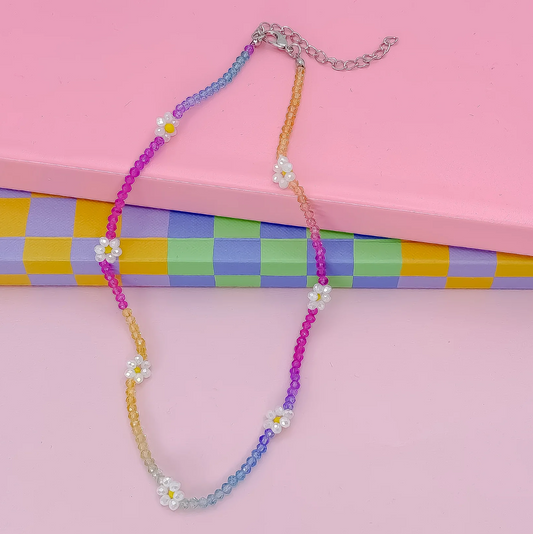 Daisy Glow Beaded Necklace