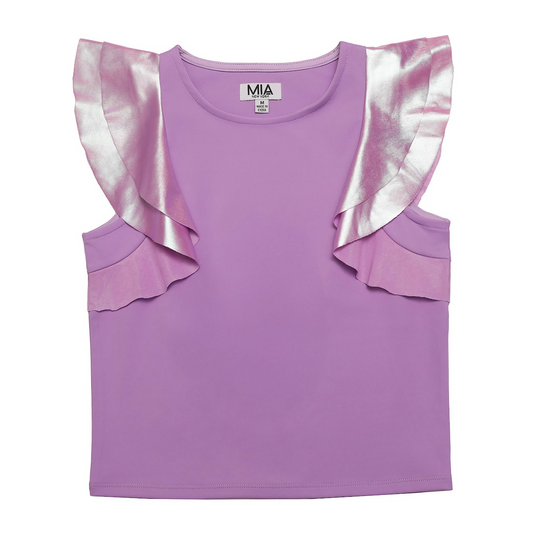 Flutter Top, Purple - Magpies Paducah