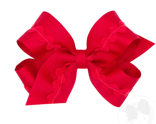 Medium Ric-Rac Bow, Red - Magpies Paducah
