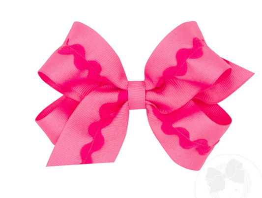 Medium Ric-Rac Bow, Pink - Magpies Paducah