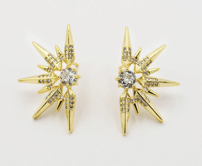 Half Stellar Gold Earrings - Magpies Paducah