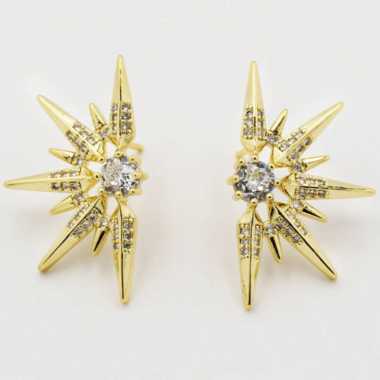 Half Stellar Gold Earrings - Magpies Paducah