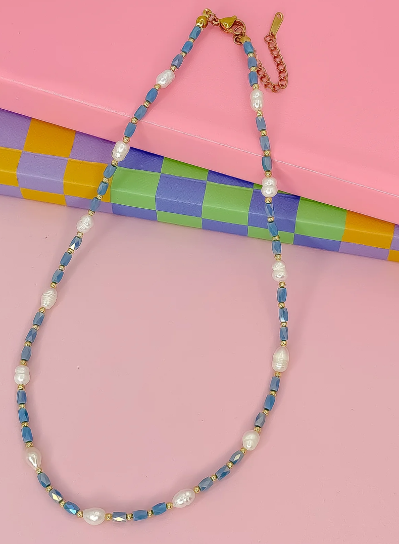 Bead Chic Necklace, Blue - Magpies Paducah