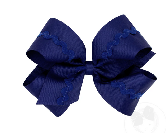 King Ric-Rac Bow, Light Navy - Magpies Paducah