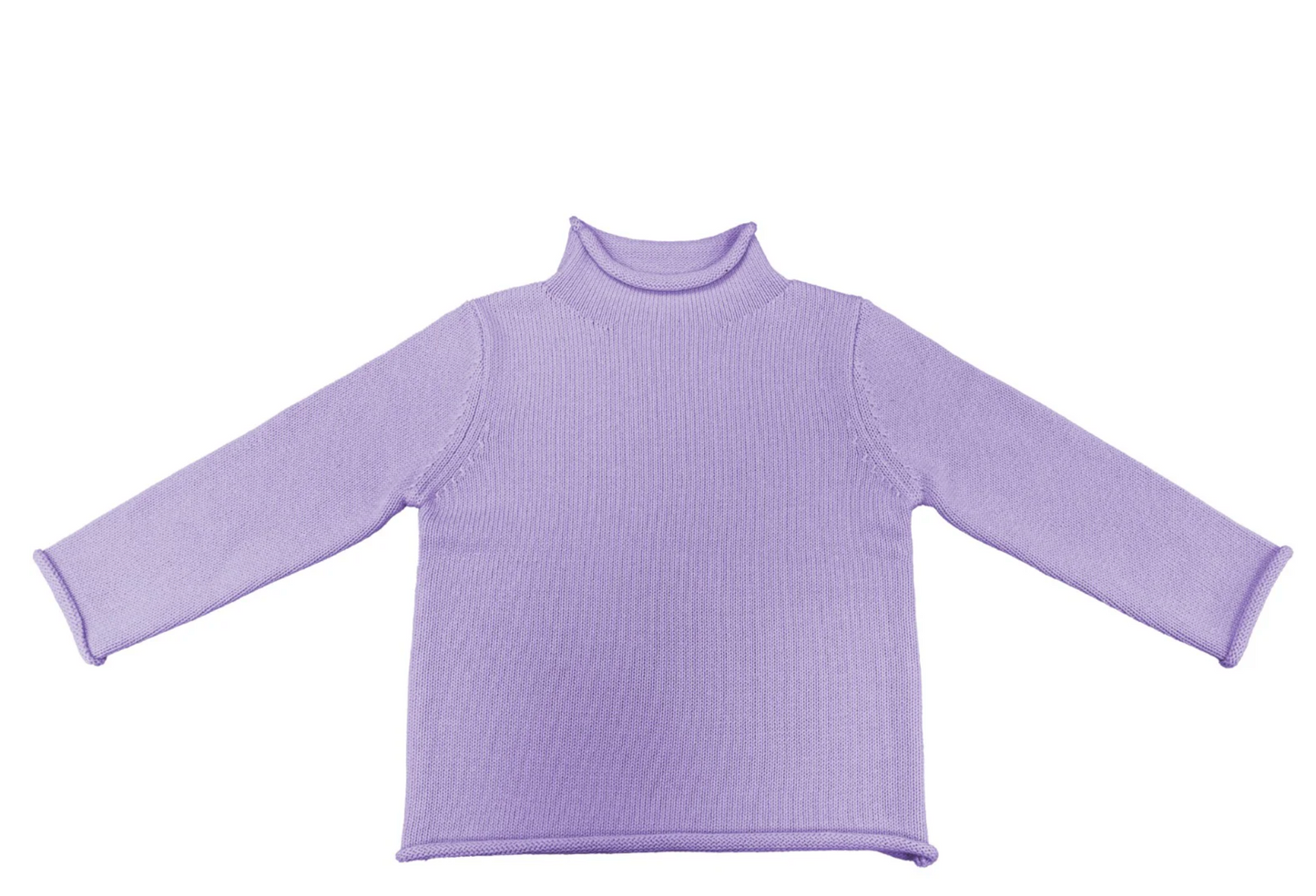 Cotton Knit Rollneck Sweater, Lavender - Magpies Paducah