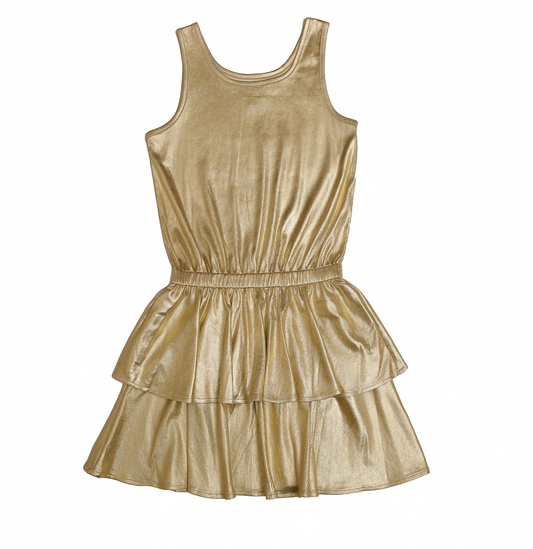 Tiered Gold Dress - Magpies Paducah