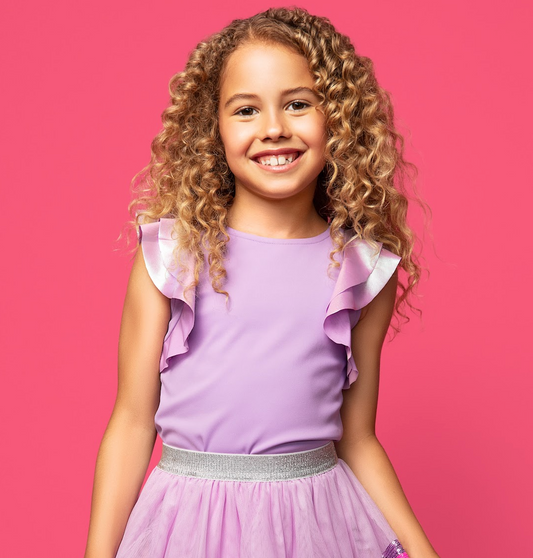 Flutter Top, Purple - Magpies Paducah