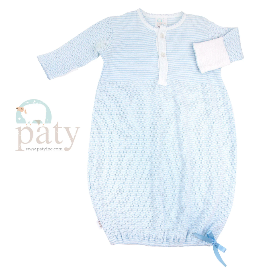 Placket Gown, Blue/Blue Trim - Magpies Paducah