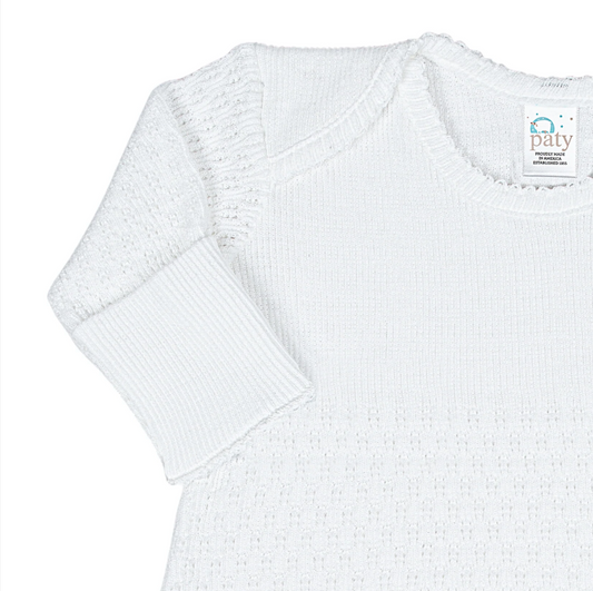 Lap Shoulder Gown, White/White Trim - Magpies Paducah