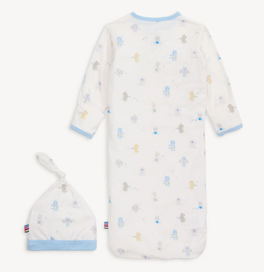 Modal Gown + Hat Set, Blue Baby Beats - Magpies Paducah