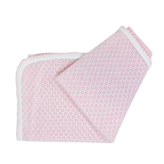 Paty Knit Swaddle, Pink/Pink Trim - Magpies Paducah