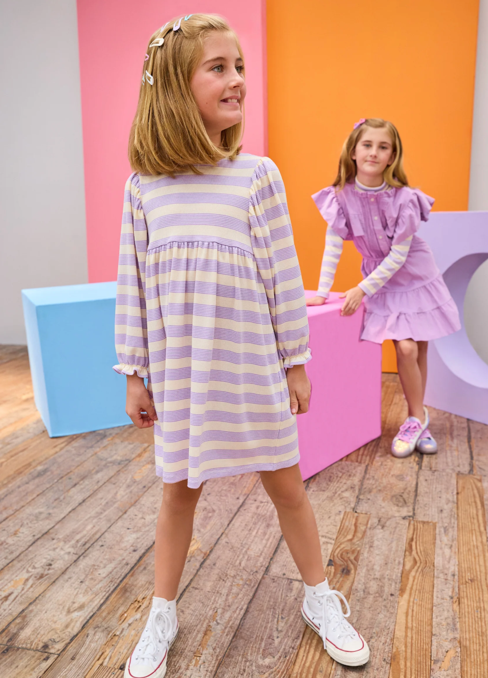 Rugby Dress, Lavender Multi Stripe - Magpies Paducah