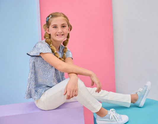 Crinkle Top, Blue Crinkle Stars - Magpies Paducah