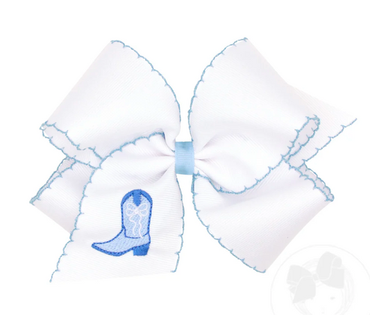King Moonstitch Bow, Blue Cowgirl Boot - Magpies Paducah