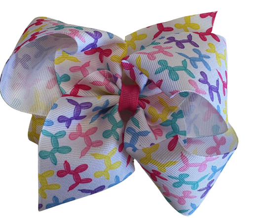 King Print Bow, Multi-color Balloon Dogs - Magpies Paducah