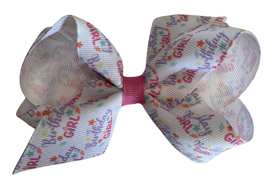 Medium Print Bow, Birthday Girl - Magpies Paducah
