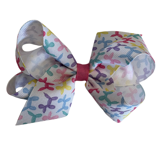 Medium Print Bow, Multi-color Balloon Dogs - Magpies Paducah