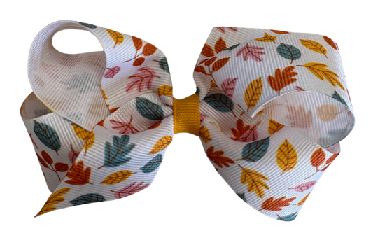 Medium Print Bow, Multi-color Harvest Pumpkin - Magpies Paducah