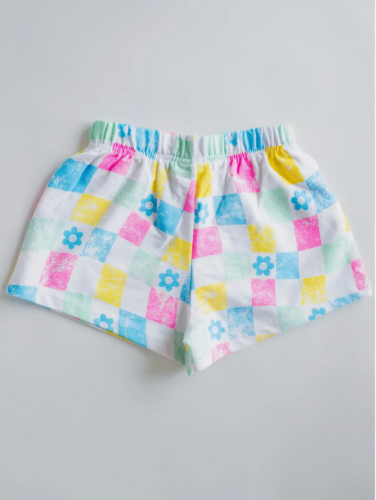 All Over Checker French Terry Short - Magpies Paducah