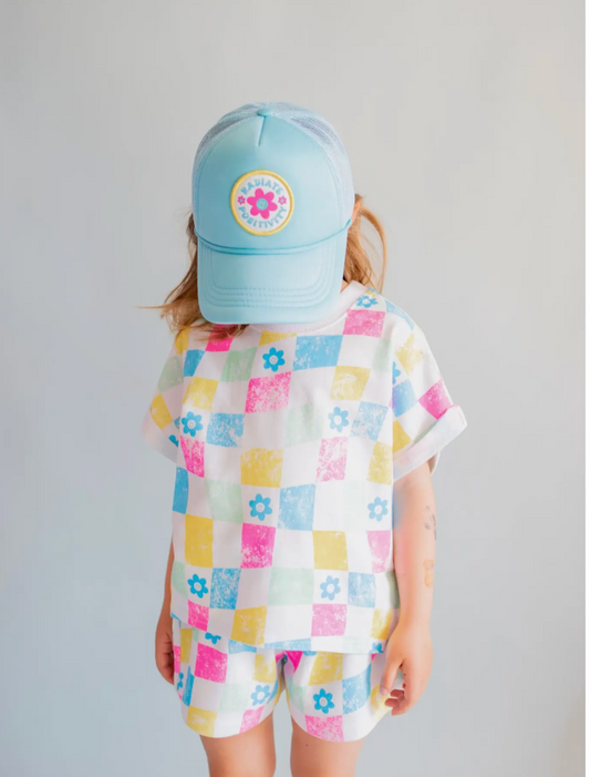 All Over Checker French Terry Tee - Magpies Paducah