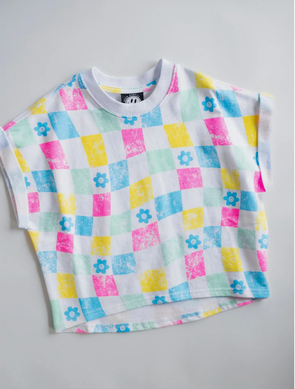 All Over Checker French Terry Tee - Magpies Paducah