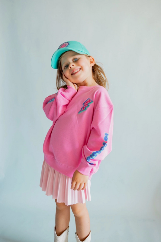 Anything Is Possible Lightning Sweatshirt, Berry Pink - Magpies Paducah