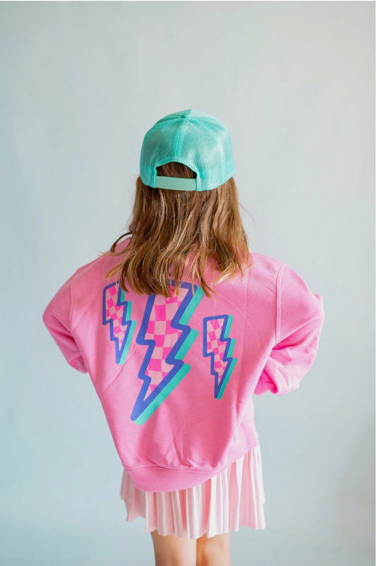 Anything Is Possible Lightning Sweatshirt, Berry Pink - Magpies Paducah
