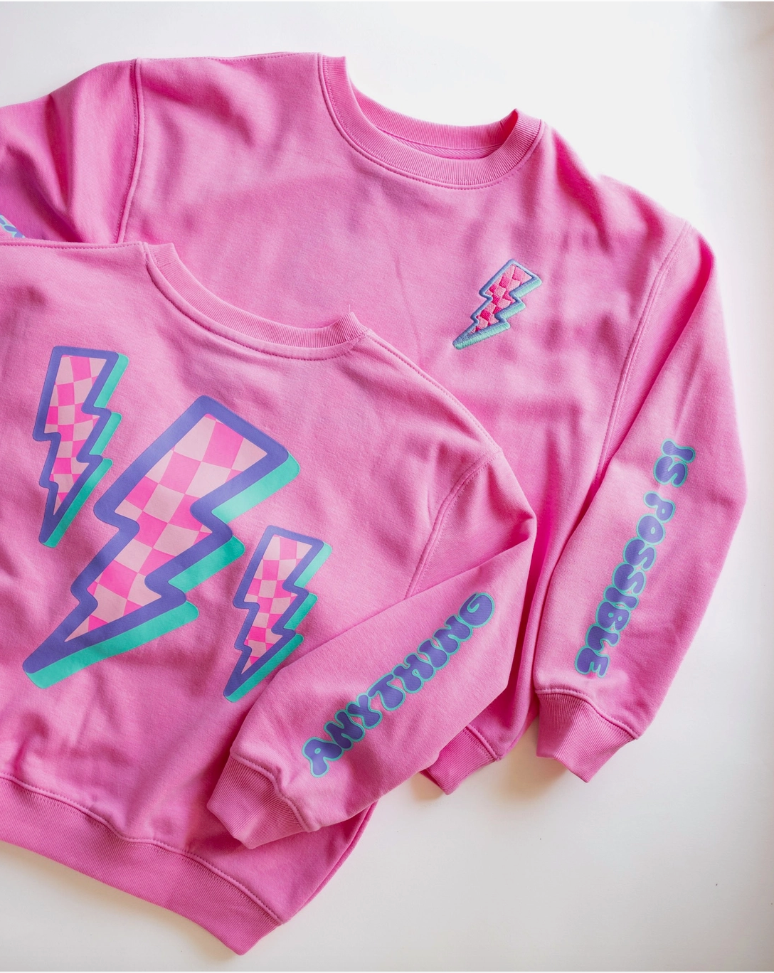 Anything Is Possible Lightning Sweatshirt, Berry Pink - Magpies Paducah