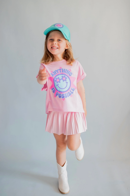Anything Is Possible Printed Tee, Bubble Gum Pink - Magpies Paducah