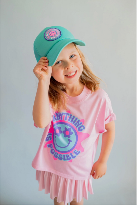 Anything Is Possible Printed Tee, Bubble Gum Pink - Magpies Paducah