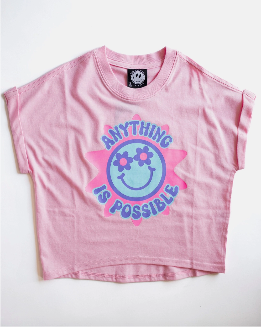 Anything Is Possible Printed Tee, Bubble Gum Pink - Magpies Paducah