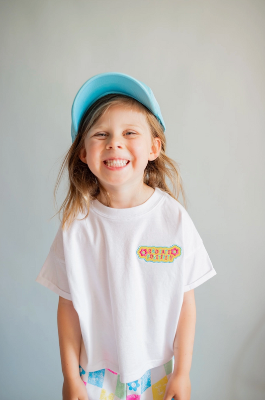 Radiate Positivity Embroidered Tee, White - Magpies Paducah