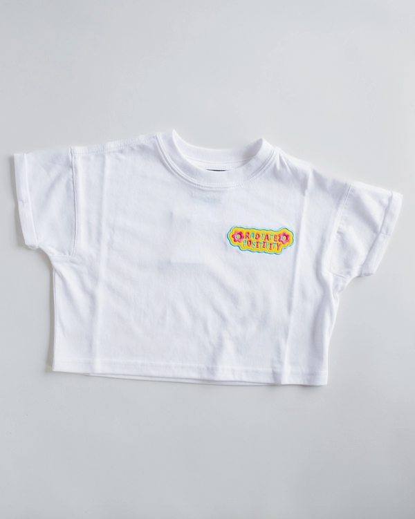 Radiate Positivity Embroidered Tee, White - Magpies Paducah