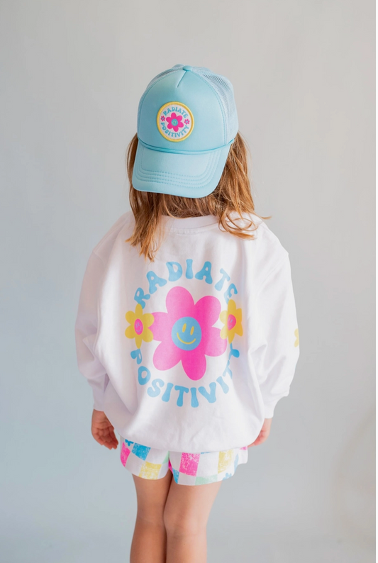 Radiate Positivity Sweatshirt, White - Magpies Paducah