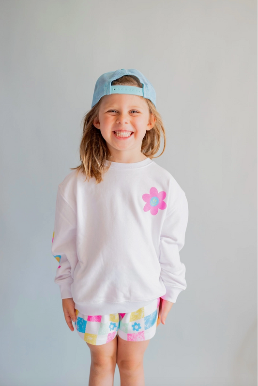 Radiate Positivity Sweatshirt, White - Magpies Paducah