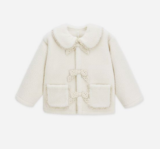 Shearling Collared Coat, Natural - Magpies Paducah