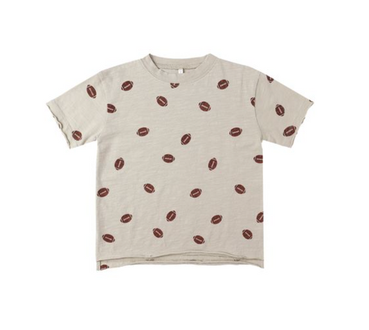 Raw Edge Tee, Footballs - Magpies Paducah