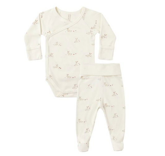 Side Snap Bodysuit + Pant Set, Bunnies - Magpies Paducah
