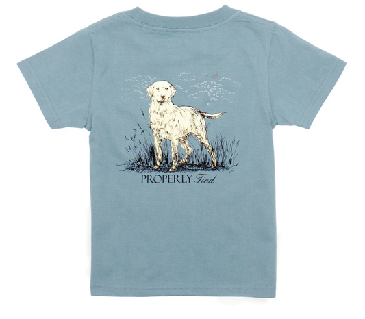 Short Sleeve Tee, Steel Blue Labrador - Magpies Paducah