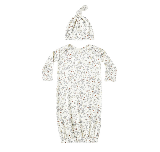 Bamboo Gown + Hat Set, Woodland - Magpies Paducah