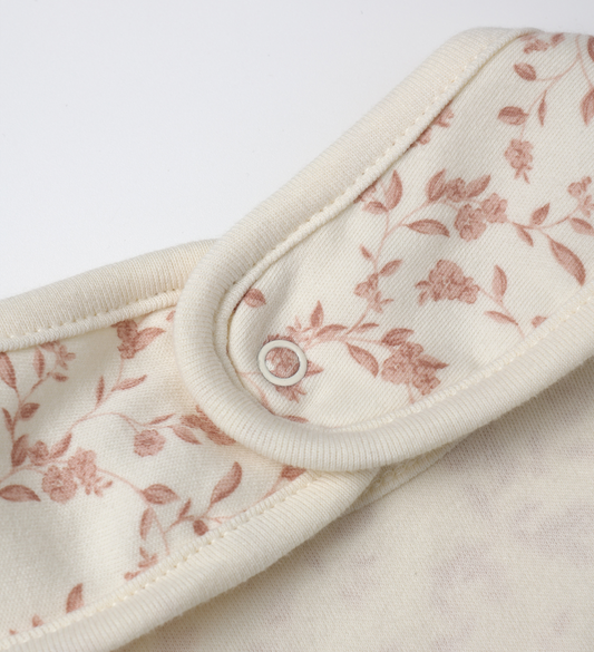Jersey Snap Bib 2-Pack | French Garden, Rose Micro Stripe - Magpies Paducah
