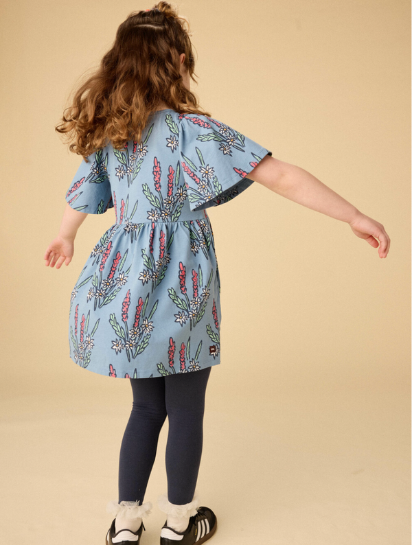 Butterfly Sleeve Dress, Block Print Floral - Magpies Paducah