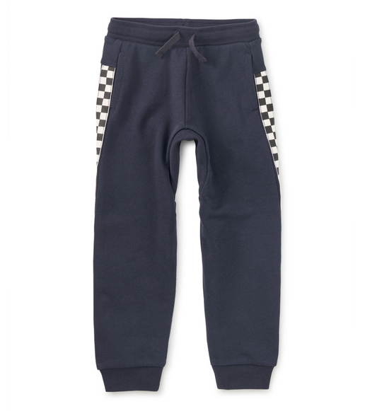 Stripe-Out Joggers, Indigo