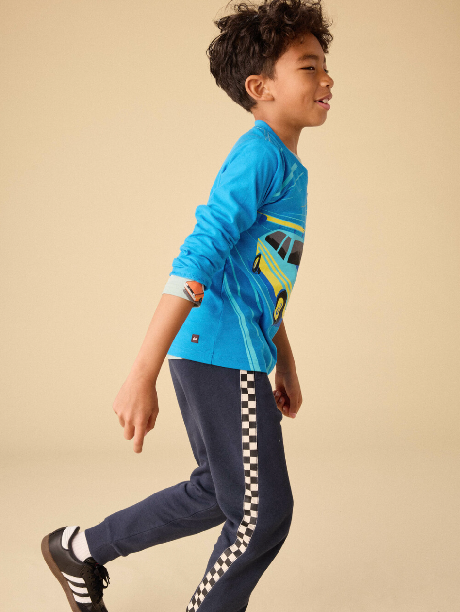Stripe-Out Joggers, Indigo - Magpies Paducah