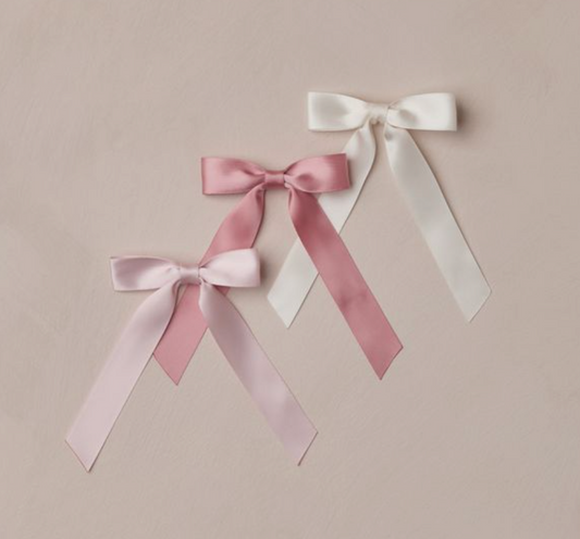 Satin Ribbon Bows | Ivory, Rose, Raspberry - Magpies Paducah