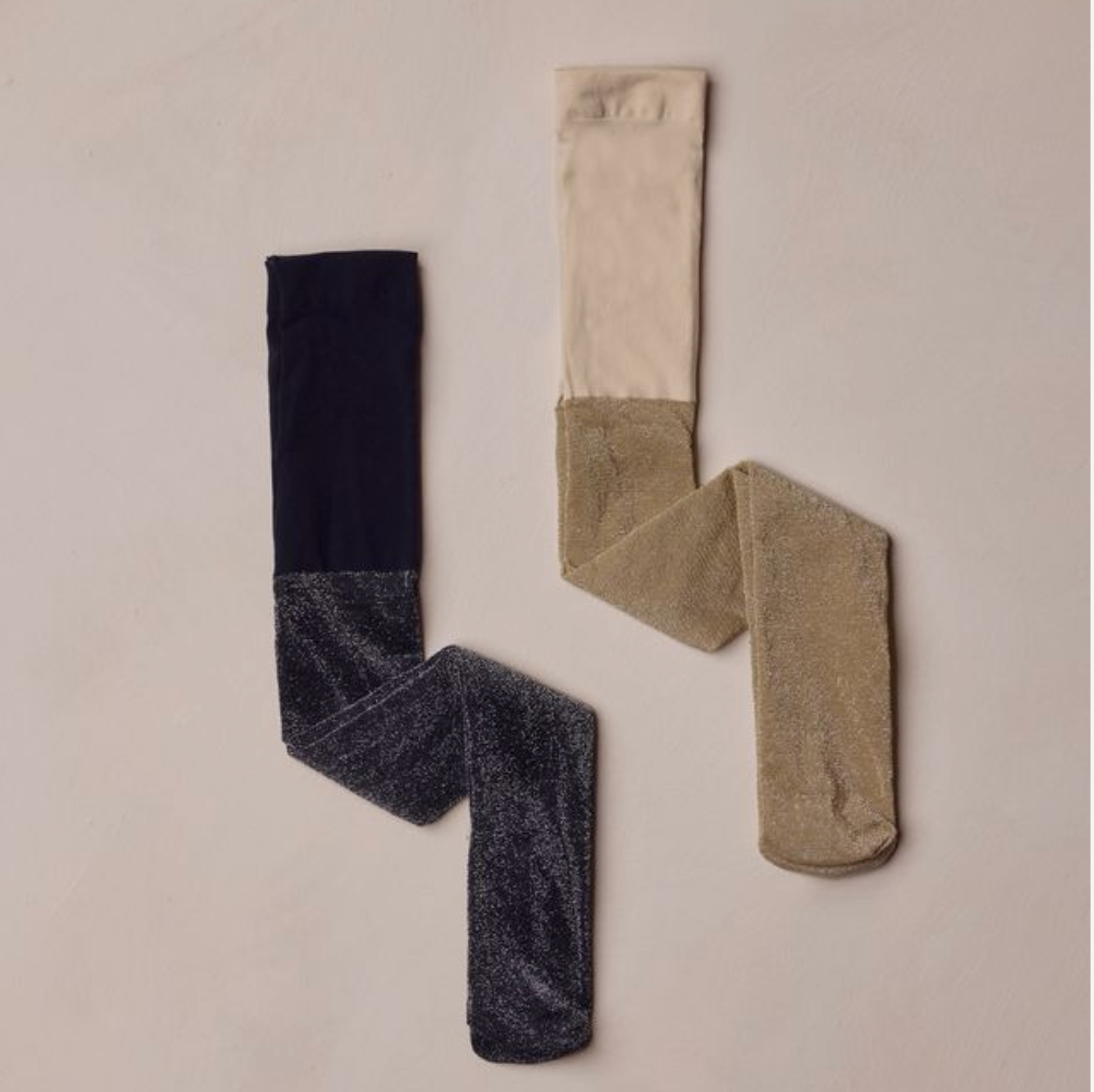 Shimmer Tights | Ecru, Black - Magpies Paducah