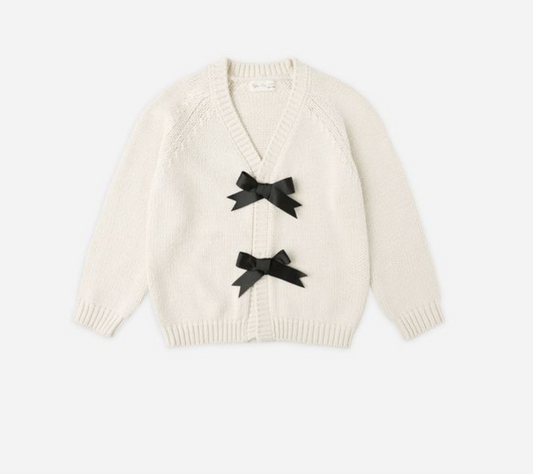 Bow Cardigan, Natural - Magpies Paducah