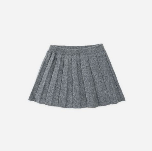 Knit Pleated Skirt, Heathered Grey - Magpies Paducah
